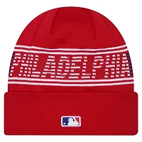 Men's New Era  Red Philadelphia Phillies Authentic Collection Cuffed Knit Hat