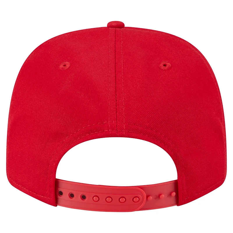 Casquette extensible à bouton-pression New Era rouge pour homme avec écusson circulaire 9SEVENTY des Philadelphia Phillies
