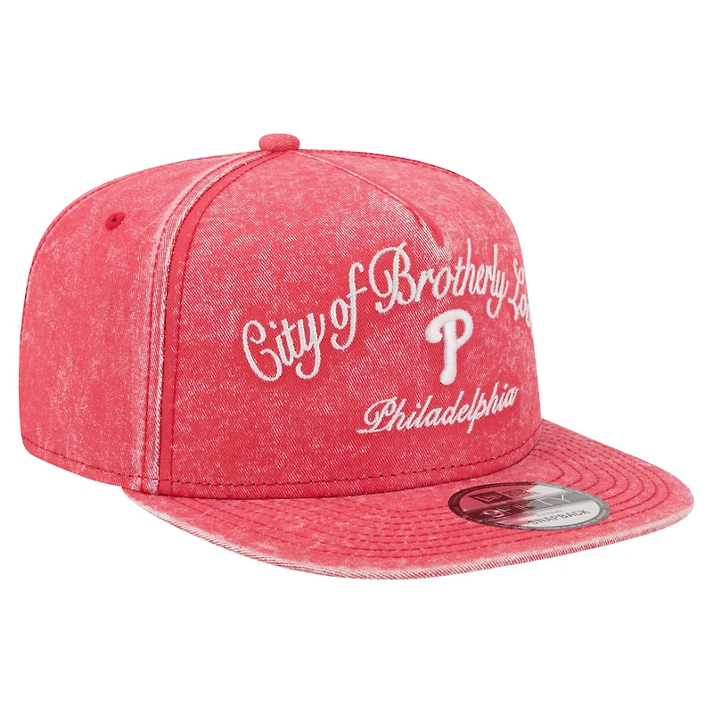 Casquette snapback New Era rouge Philadelphia Phillies City Slogan A-Frame 9FIFTY pour homme