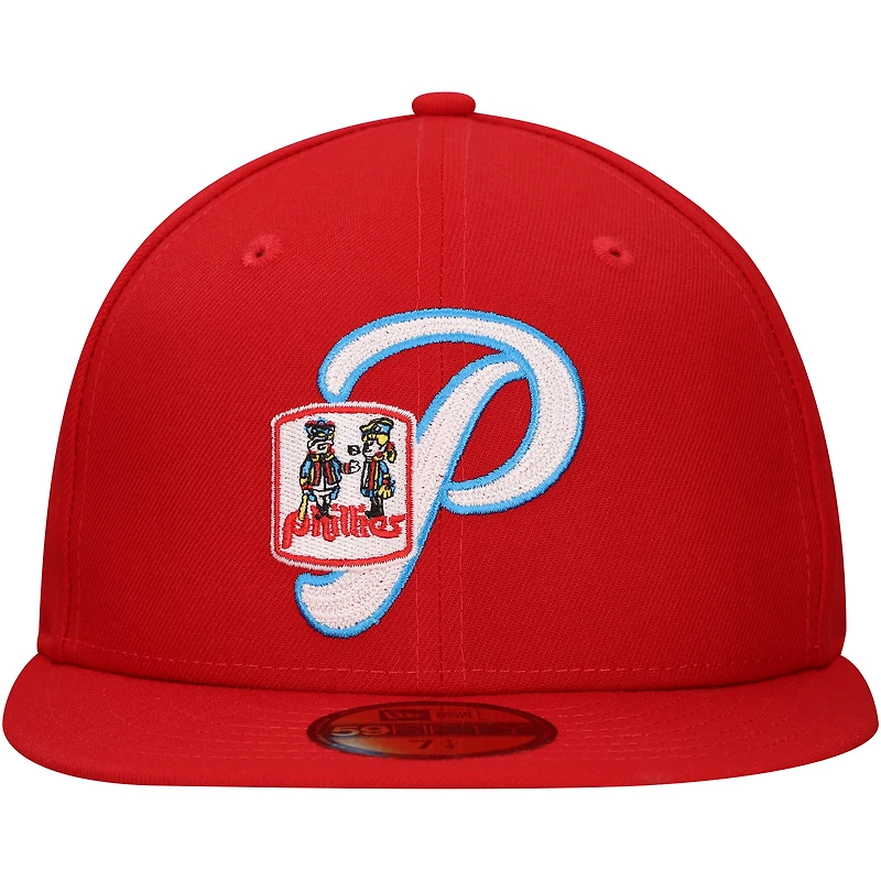 Casquette ajustée New Era rouge Philadelphia Phillies Duo Logo 2.0 59FIFTY pour homme