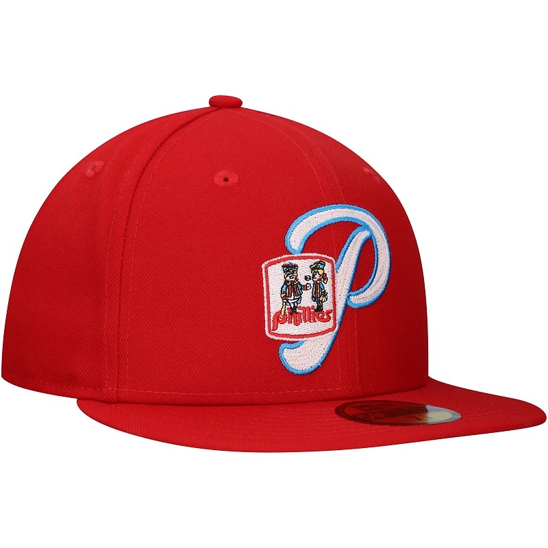 Casquette ajustée New Era rouge Philadelphia Phillies Duo Logo 2.0 59FIFTY pour homme