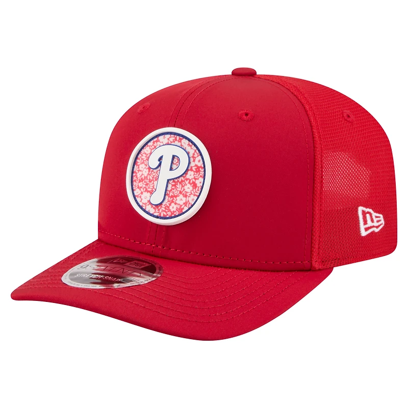 Men's New Era Red Philadelphia Phillies Floral Patch 9SEVENTY Adjustable Hat