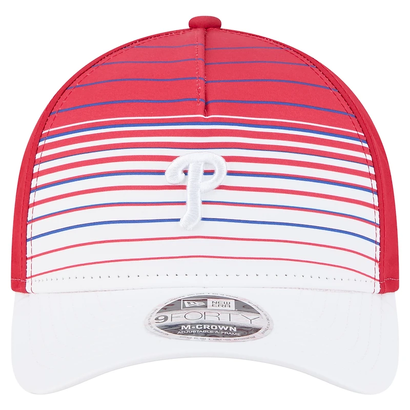 Casquette ajustable New Era rouge Philadelphia Phillies Gradient 9FORTY M-Crown pour homme