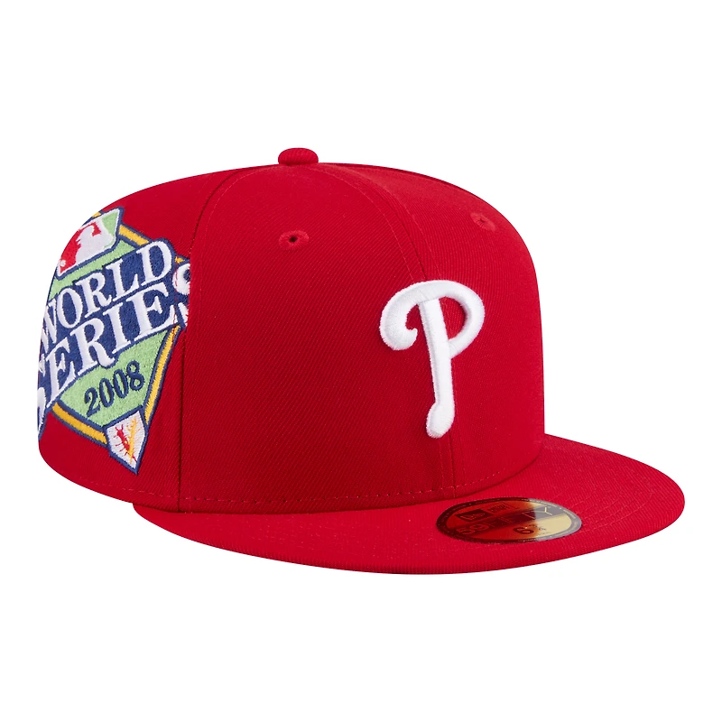 Men's New Era Red Philadelphia Phillies Hidden Hit 59FIFTY Fitted Hat