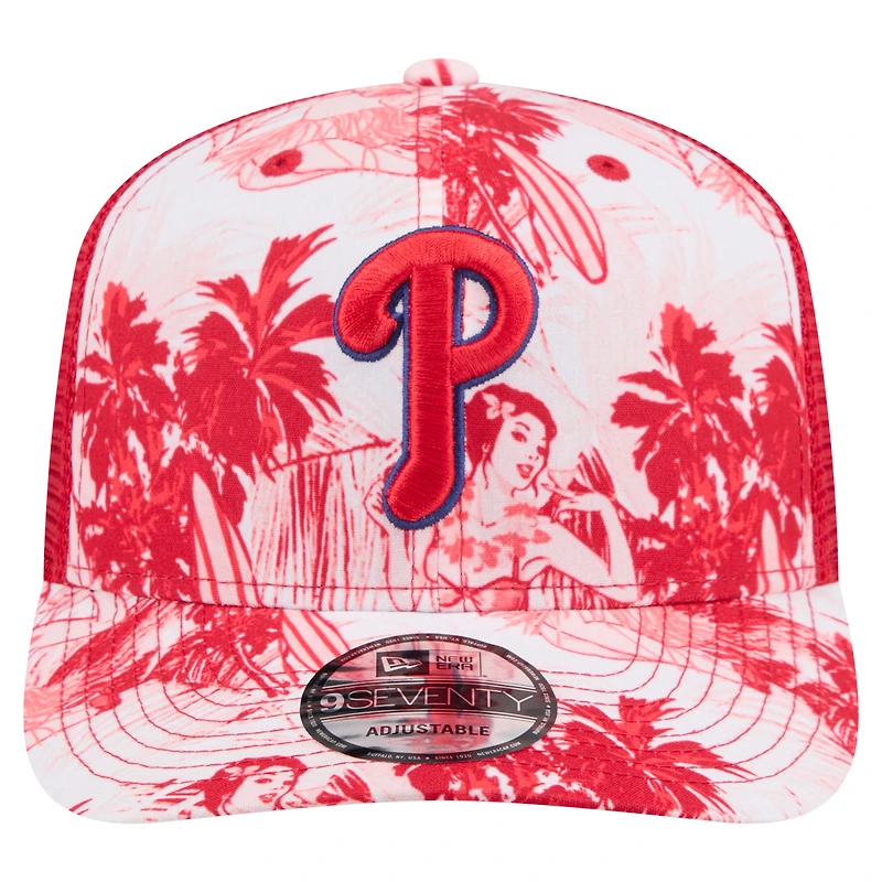 Casquette ajustable Hula Trucker 9SEVENTY rouge des Philadelphia Phillies de New Era pour homme