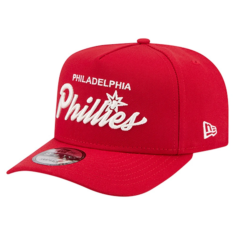 Men's New Era Red Philadelphia Phillies Local Play A-Frame 9FIFTY Snapback Hat