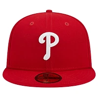 Casquette ajustée 59FIFTY rouge avec logo des Phillies de Philadelphie New Era pour hommes