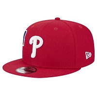 Casquette Snapback 9FIFTY rouge avec logo Philadelphia Phillies de New Era pour homme