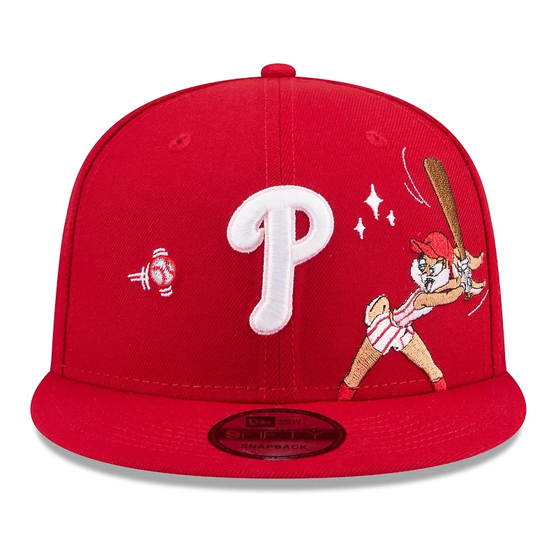Men's New Era Red Philadelphia Phillies Looney Tunes Lola Bunny 9FIFTY Snapback Hat