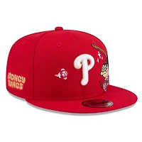Men's New Era Red Philadelphia Phillies Looney Tunes Tasmanian Devil 9FIFTY Snapback Hat