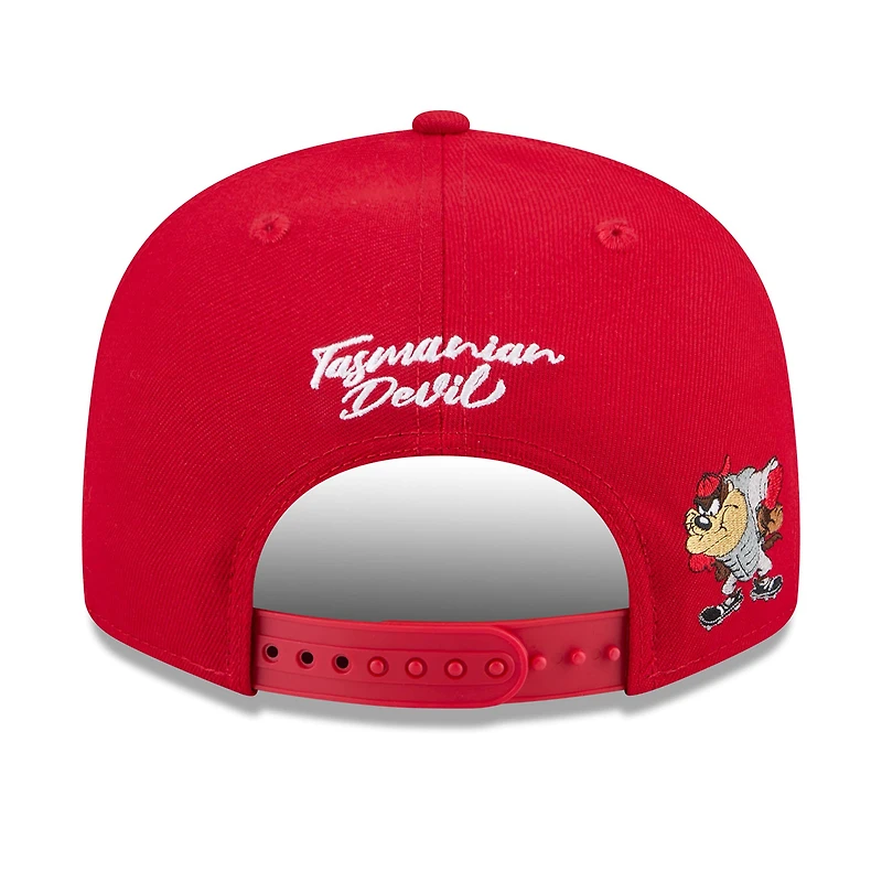 Men's New Era Red Philadelphia Phillies Looney Tunes Tasmanian Devil 9FIFTY Snapback Hat