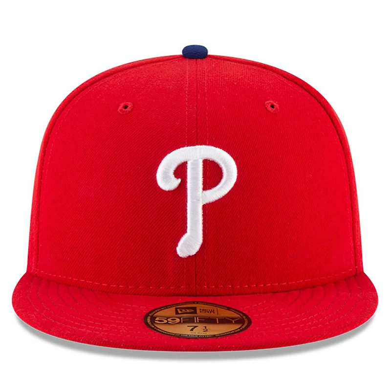 Casquette ajustée 59FIFTY rouge du Temple de la renommée baseball national des Phillies Philadelphie New Era pour hommes