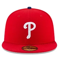Casquette ajustée 59FIFTY rouge du Temple de la renommée baseball national des Phillies Philadelphie New Era pour hommes