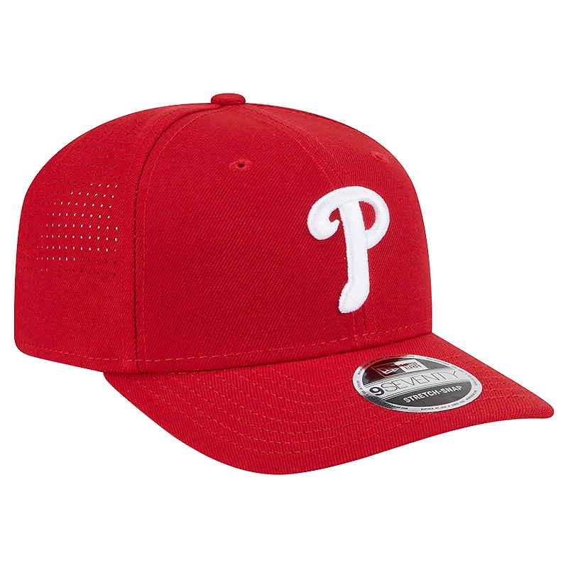 Casquette ajustable New Era Performance 9SEVENTY rouge des Philadelphia Phillies pour homme