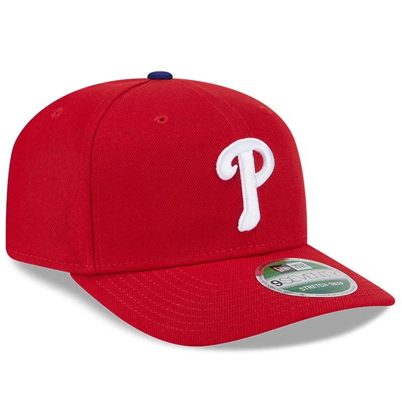 Casquette ajustable New Era 9SEVENTY pour homme, réplique de joueur des Philadelphia Phillies, rouge