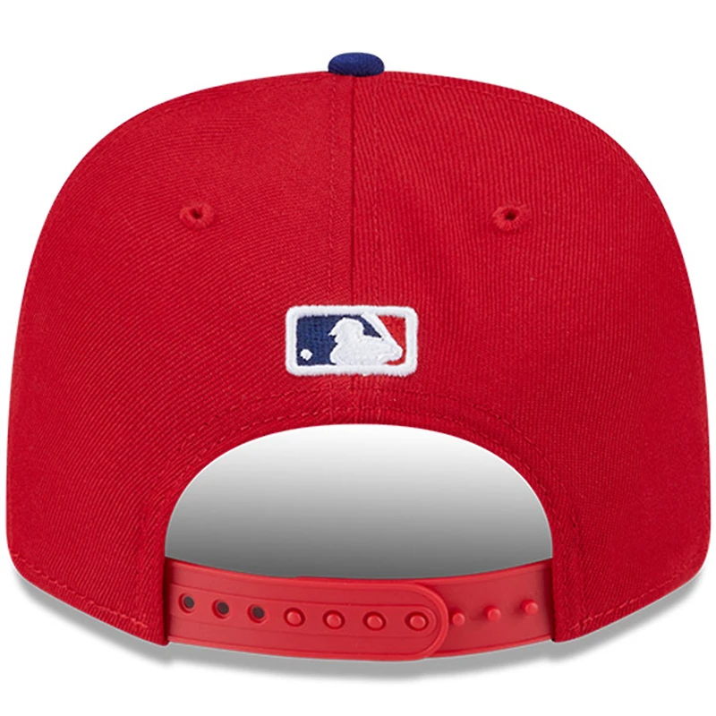 Casquette ajustable New Era 9SEVENTY pour homme, réplique de joueur des Philadelphia Phillies, rouge