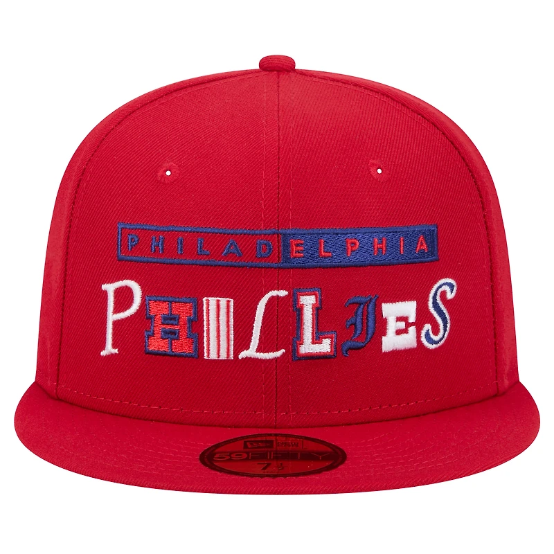 Men's New Era Red Philadelphia Phillies Ransom 59FIFTY Fitted Hat