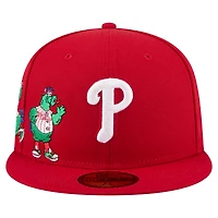 Men's New Era Red Philadelphia Phillies Run Mascot 59FIFTY Fitted Hat