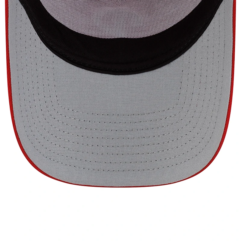 Men's New Era Red Philadelphia Phillies Side Script 9FORTY A-Frame Trucker Adjustable Hat