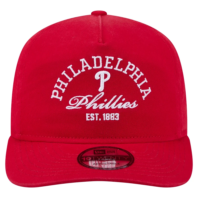 Men's New Era Red Philadelphia Phillies Stacked 19TWENTY Adjustable Hat
