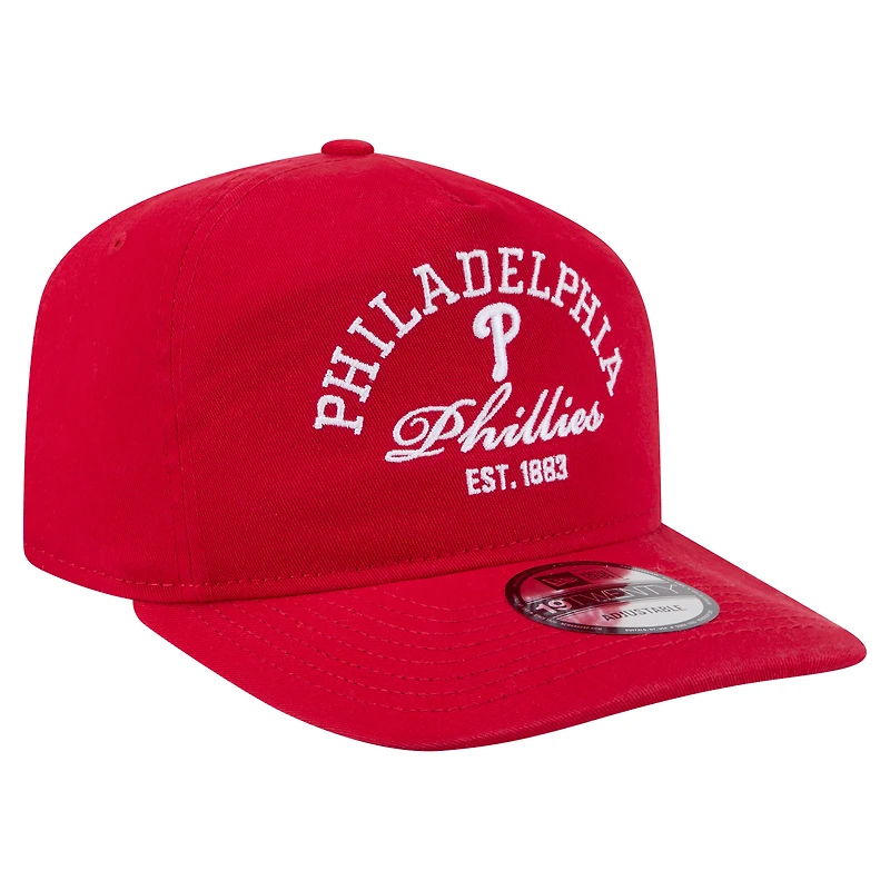 Casquette ajustable New Era rouge Philadelphia Phillies Stacked 19TWENTY pour homme