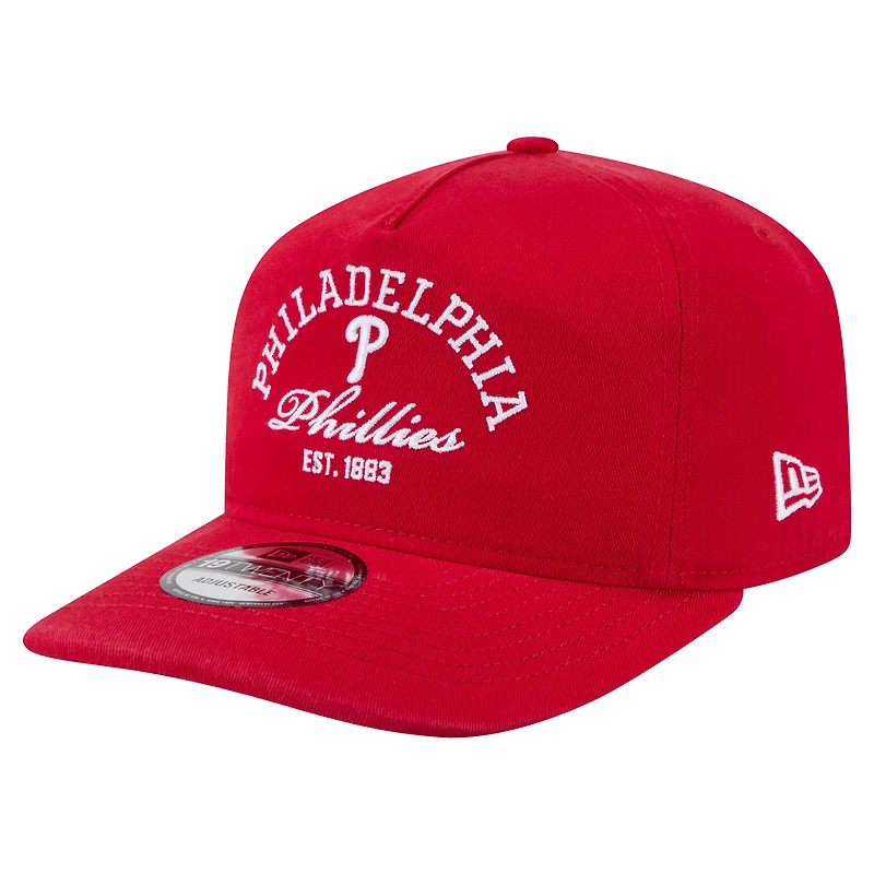 Men's New Era Red Philadelphia Phillies Stacked 19TWENTY Adjustable Hat