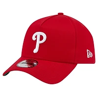 Casquette réglable A-Frame 9FORTY couleur équipe des Phillies de Philadelphie New Era rouge pour hommes