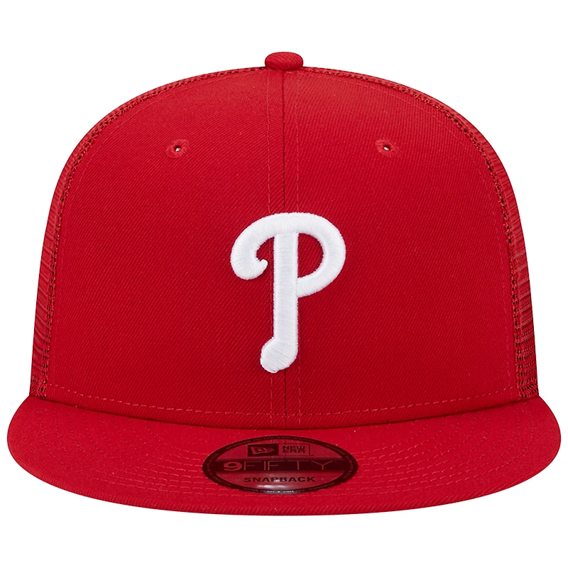 Casquette Snapback 9FIFTY Team Color des Phillies de Philadelphie rouge New Era pour homme