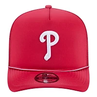 Men's New Era  Red Philadelphia Phillies Worn A-Frame 9FIFTY Trucker Snapback Hat