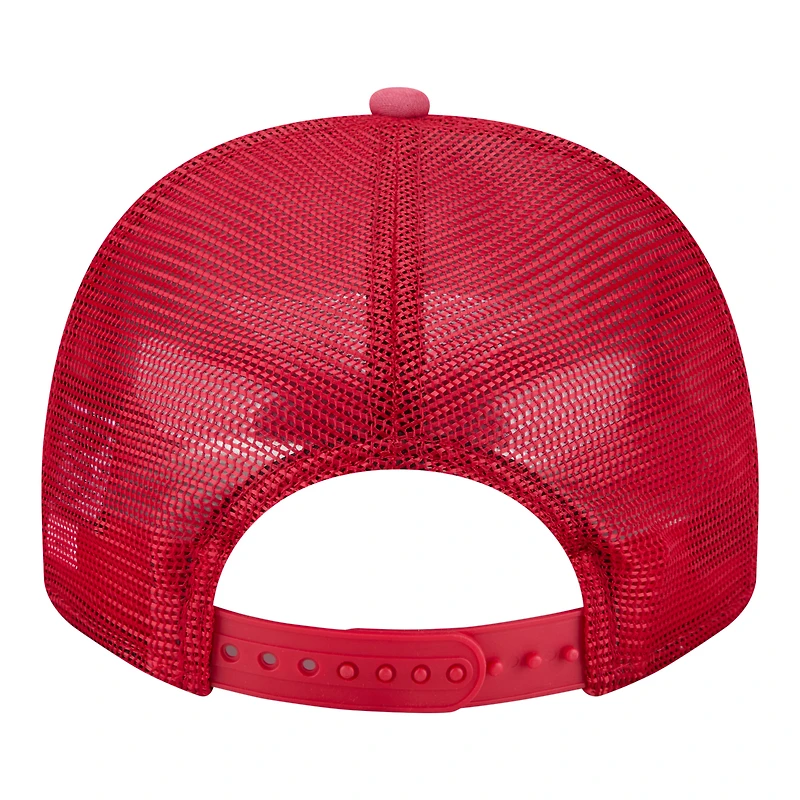 Men's New Era  Red Philadelphia Phillies Worn A-Frame 9FIFTY Trucker Snapback Hat