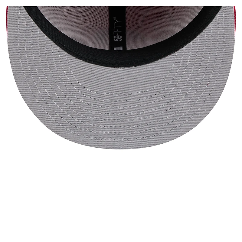 Men's New Era Red Philadelphia Phillies Yarn Stitch 59FIFTY Fitted Hat