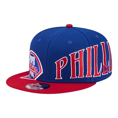 Casquette ajustable New Era 9FIFTY bicolore extensible bleu royal/rouge Philadelphia Phillies pour homme