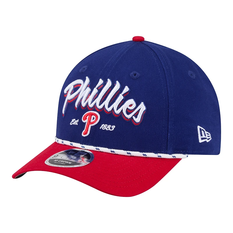Casquette ajustable New Era Royal/Rouge Philadelphia Phillies 9FORTY M-Crown pour homme