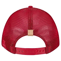 Men's New Era Stone/Red Philadelphia Phillies Text A-Frame Trucker 9FORTY Hat