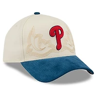 Casquette ajustable New Era Stone Philadelphia Phillies 9FORTY à coutures western pour homme