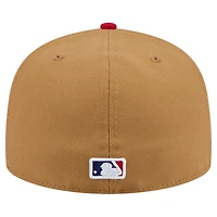 Men's New Era Tan Philadelphia Phillies Fruit Sticker 59FIFTY Fitted Hat