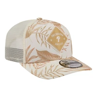 Men's New Era  Tan Philadelphia Phillies Tonal Palm COOLERA 9SEVENTY Adjustable Trucker Hat