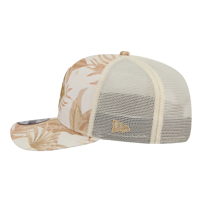 Casquette trucker ajustable New Era pour homme, coloris beige, Philadelphia Phillies, motif palmier ton sur ton COOLERA 9SEVENTY