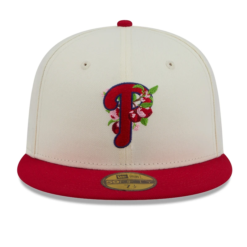 Men's New Era White/Red Philadelphia Phillies Blossom 59FIFTY Fitted Hat