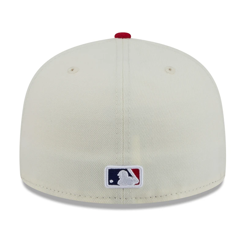 Casquette ajustée New Era 59FIFTY Blossom blanche et rouge pour homme, modèle Philadelphia Phillies.