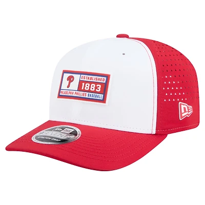 Men's New Era White/Red Philadelphia Phillies Established Patch 9SEVENTY Adjustable Hat