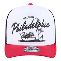 Casquette trucker New Era blanche et rouge Philadelphia Phillies Foodie A-Frame 9FIFTY pour homme