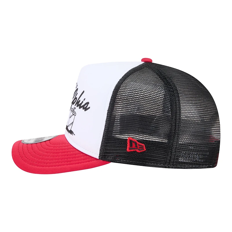 Casquette trucker New Era blanche et rouge Philadelphia Phillies Foodie A-Frame 9FIFTY pour homme