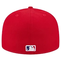Casquette ajustée New Era 59FIFTY blanche/rouge pour homme des Phillies de Philadelphie