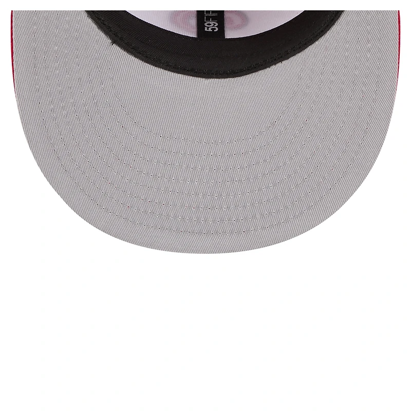 Casquette ajustée New Era 59FIFTY blanche/rouge pour homme des Phillies de Philadelphie