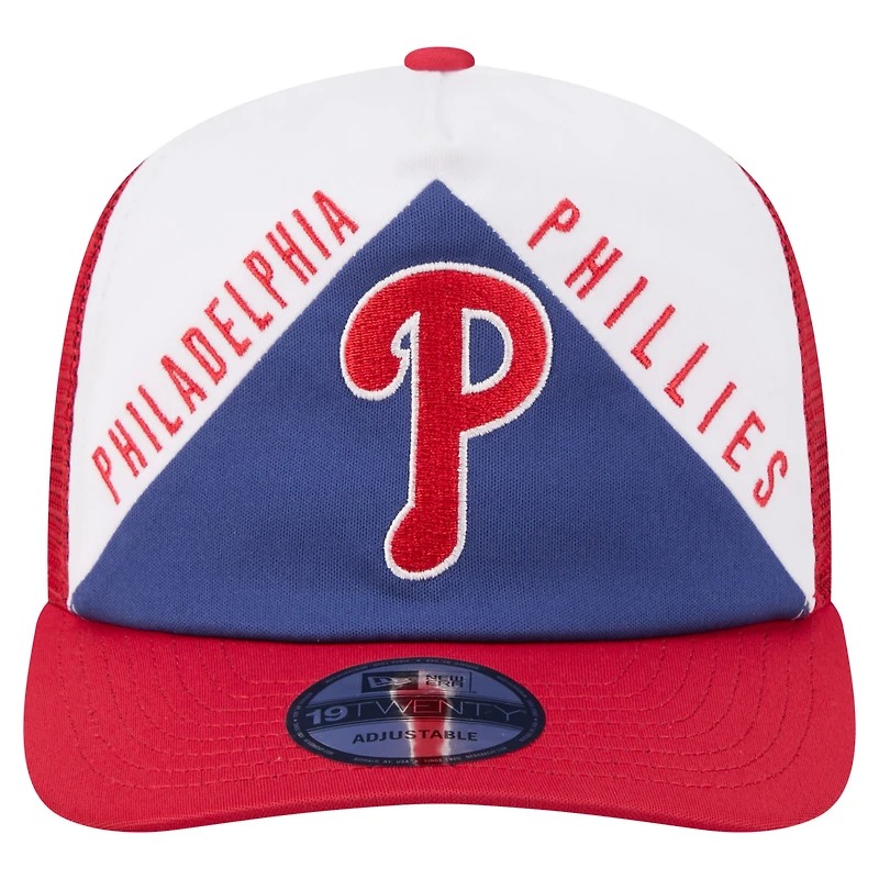 Men's New Era White/Red Philadelphia Phillies Retro Cut 19TWENTY Adjustable Trucker Hat