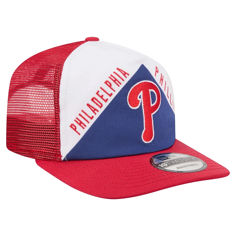 Men's New Era White/Red Philadelphia Phillies Retro Cut 19TWENTY Adjustable Trucker Hat