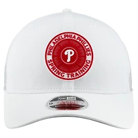 Casquette trucker ajustable New Era blanche Philadelphia Phillies 2026 Spring Training Fan Pack 9SEVENTY pour homme