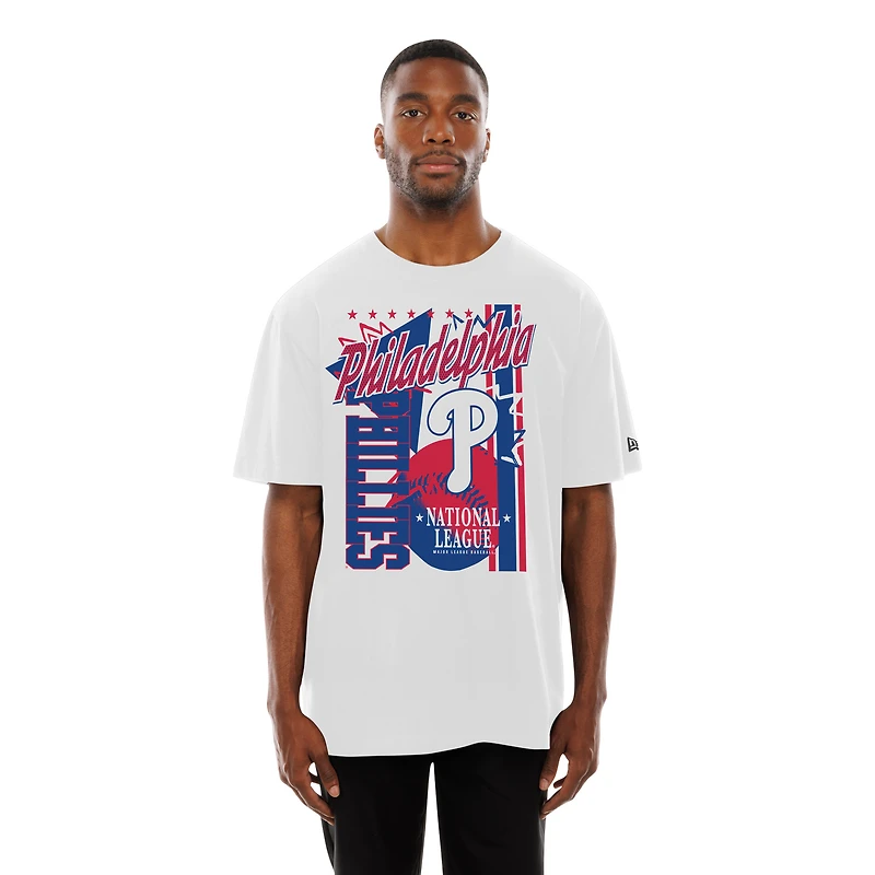 T-shirt New Era blanc à grand graphisme pour homme
