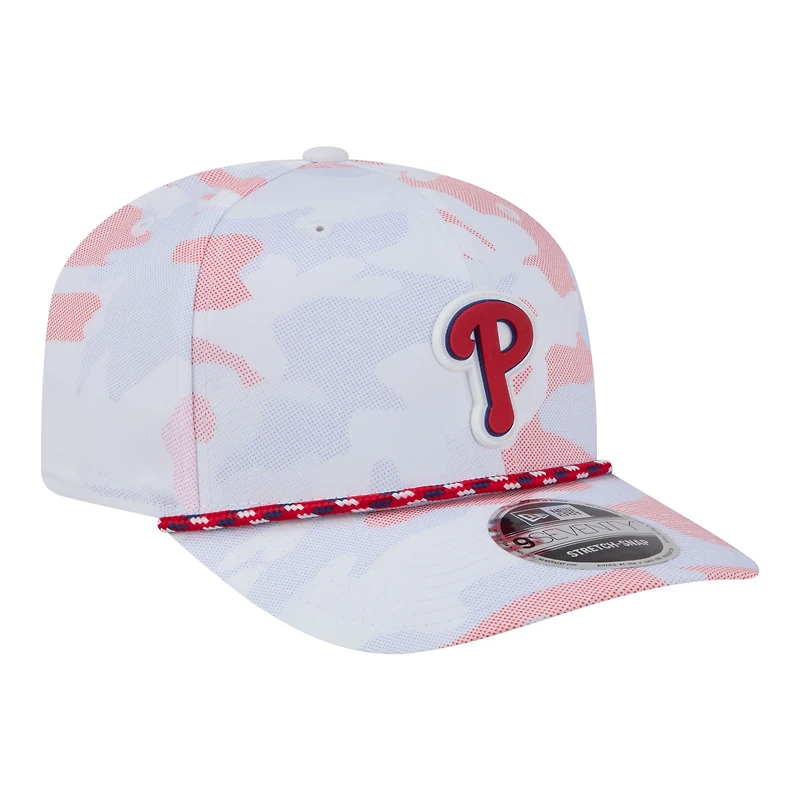 Casquette ajustable New Era blanche Philadelphia Phillies Camo Rope 9SEVENTY pour homme